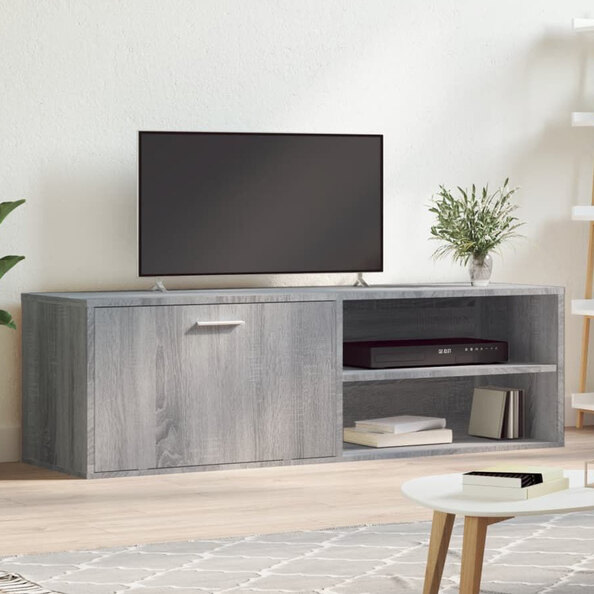 Dubuque Wooden TV Stand With 1 Door - Grey Sonoma