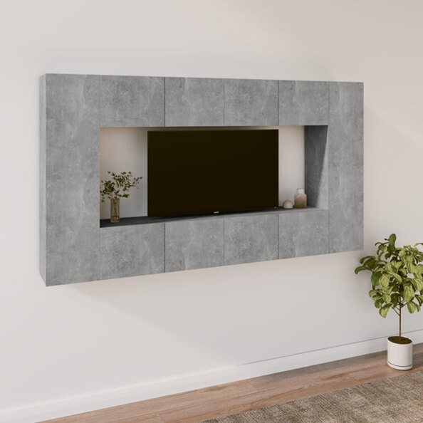 Dunixi Wooden Living Room Furniture Set In Concrete Effect