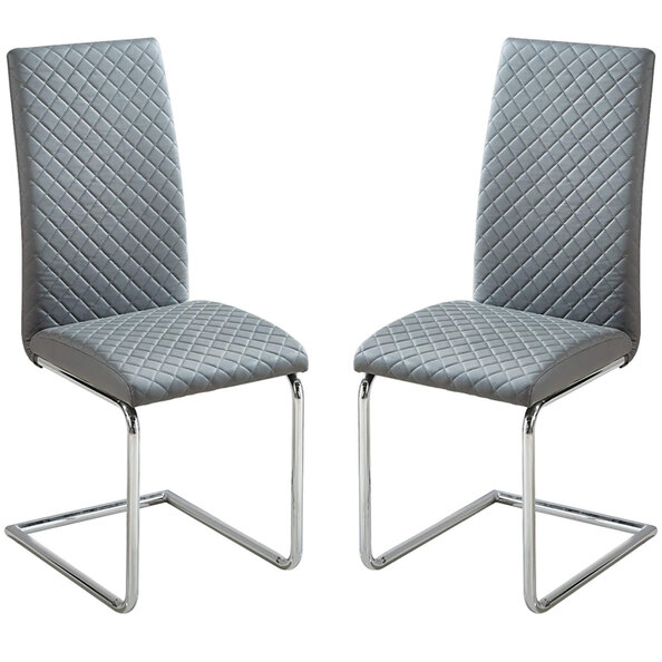 Durango Grey PU Leather Dining Chairs In Pair
