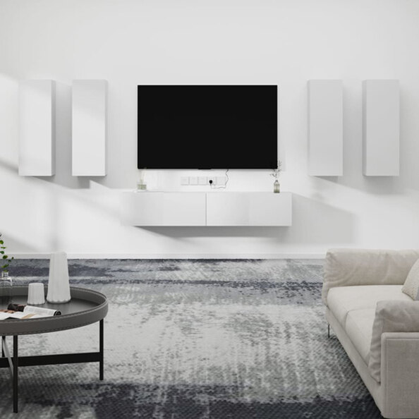 Dyllis Wooden Living Room Furniture Set In White