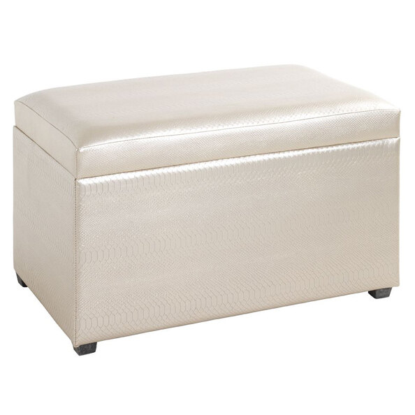 Eastroy Fabric Storage Ottoman In Matte Gold