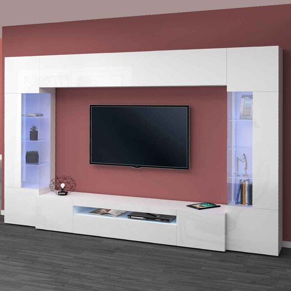 Eindhoven High Gloss Entertainment Unit In White