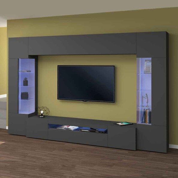 Eindhoven Wooden Entertainment Unit In Matte Anthracite