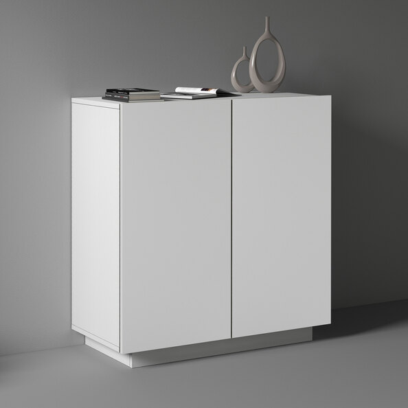 Elizabethton Wooden Storage Cabinet With 2 Doors In White