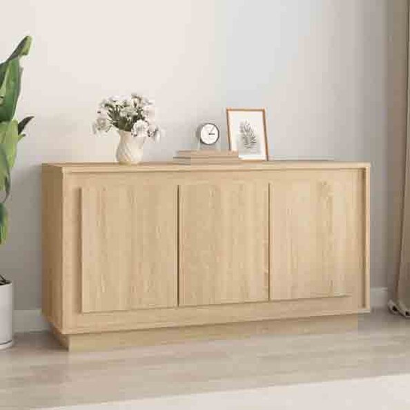 Elkin Wooden Sideboard With 3 Doors In Sonoma Oak