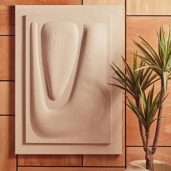 Elmiron Canvas 3D Wall Art in Cream
