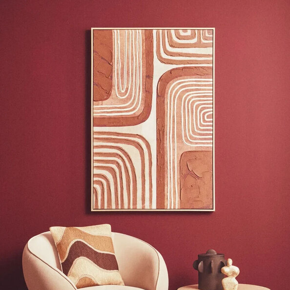 Elmiron Canvas Earthy Tones Textured Wall Art in Multicolour
