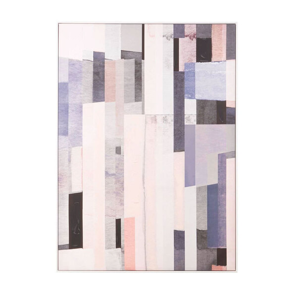 Elmiron Canvas Geometric Design Wall Art in Pink and Grey