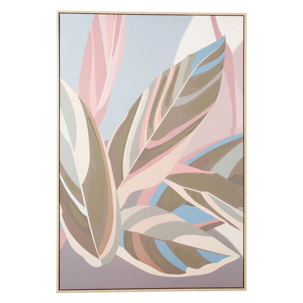 Elmiron Canvas Pastel Leaves Wall Art in Multicolour