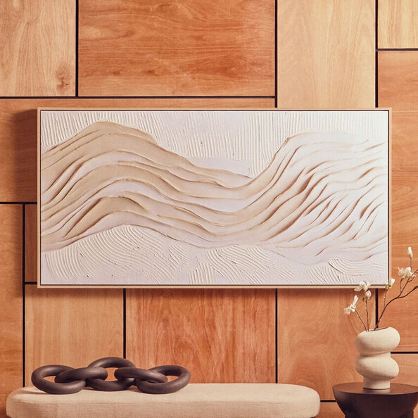 Elmiron Canvas Textured Wall Art in Cream