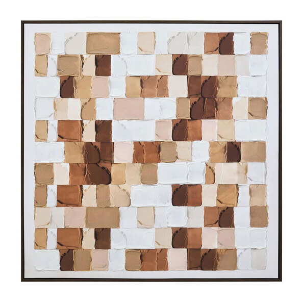 Elmiron Canvas Textured Wall Art in Neutral