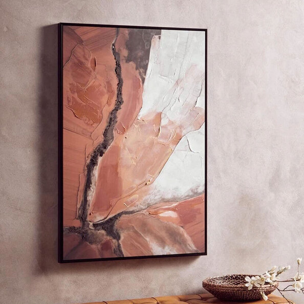 Elmiron Wooden Abstract Textured Wall Art in Multicolour