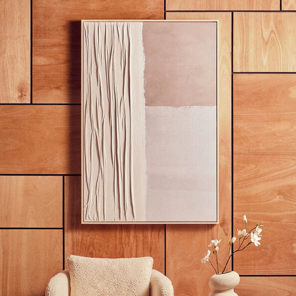 Elmiron Wooden Abstract Wall Art in Neutral