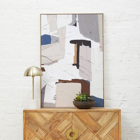 Elmiron Wooden Textured Wall Art in Multicolour