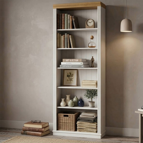 Elrion Wooden Bookcase in Honey White