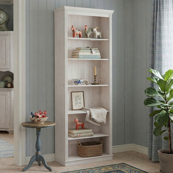 Elrion Wooden Bookcase in White