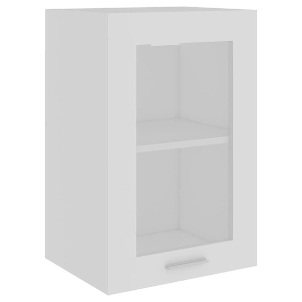 Elwood 40cm Wall Hung Wooden Storage Cabinet With 1 Glass Door - White