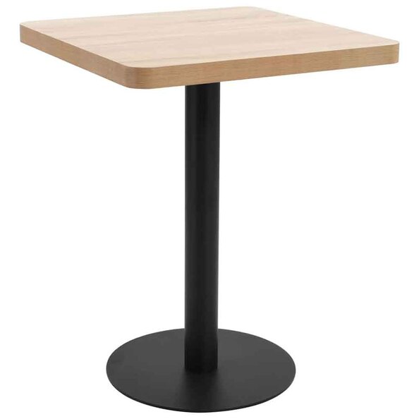 Elwood 60cm Wooden Square Bistro Table - Light Brown/Black