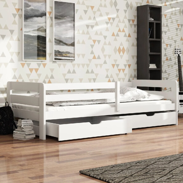 Enoch Wooden Day Bed With Mattress And Foam In White
