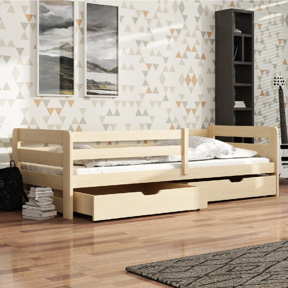 Enoch Wooden Day Bed With Mattress In Pine