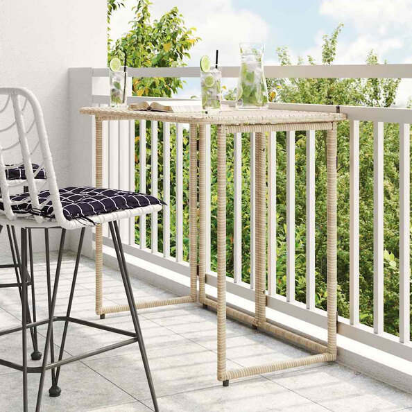 Epping Rattan Garden Folding Dining Table In Beige