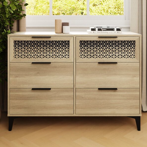 Epping Wooden Chest Of 6 Drawers - Oak