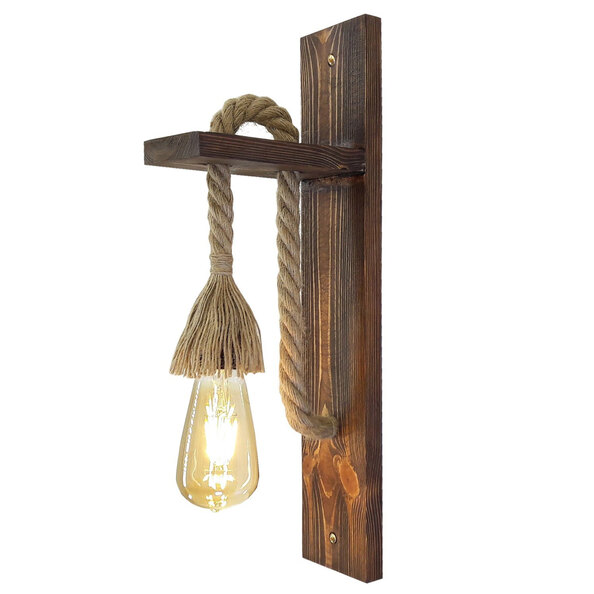 Erebos Large Wooden Wall Light in Walnut