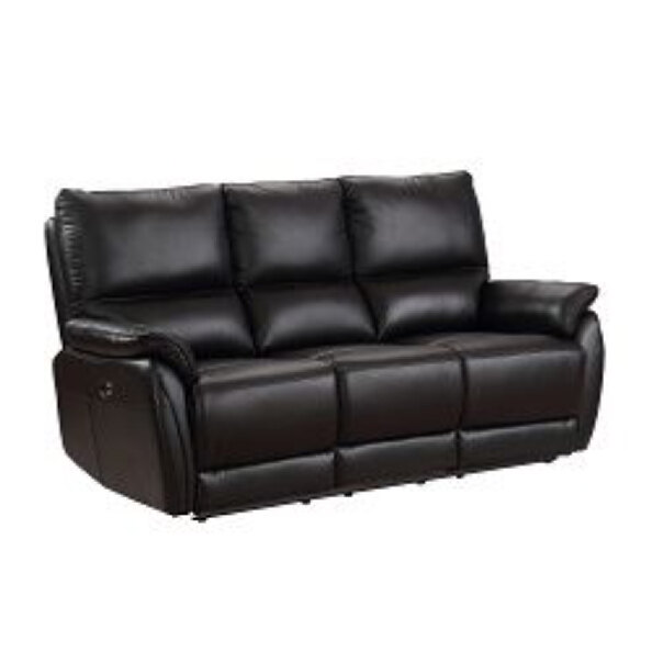 Essex Faux Leather Electric Recliner 3 Seater Sofa In Black