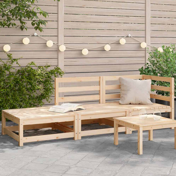 Etreno Outdoor Solid Wood Corner Seating Set in Natural