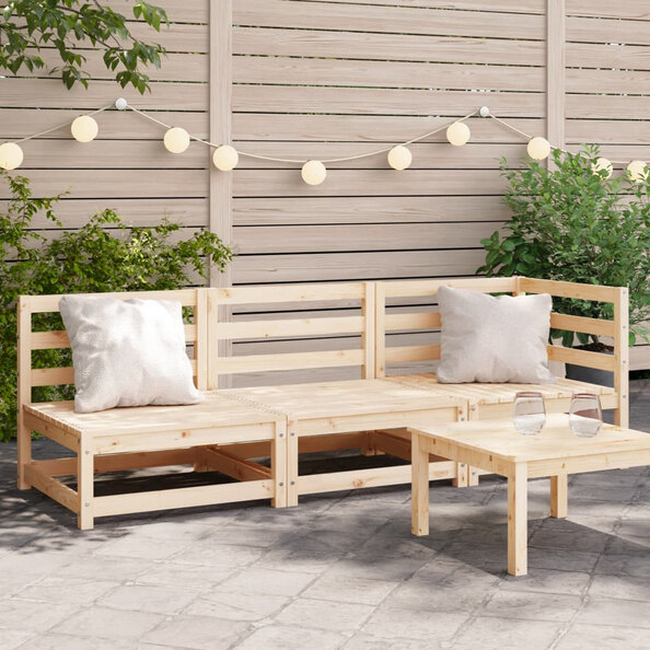 Etreno Outdoor Solid Wood Lounge Set in Natural