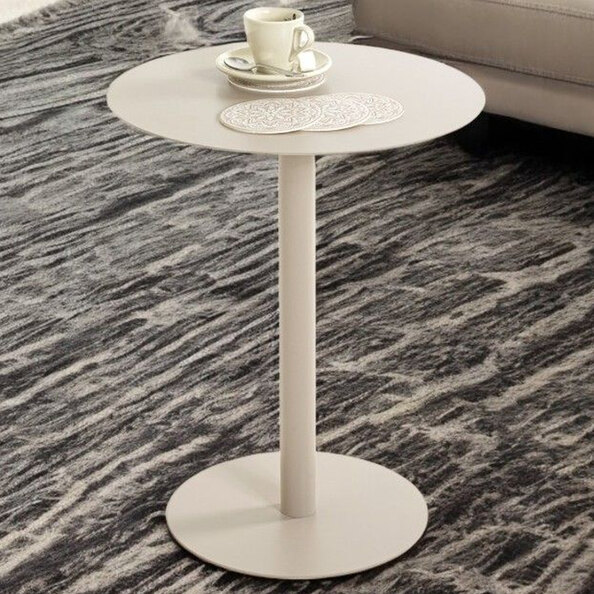 Evanston Round Metal End Table In Grey