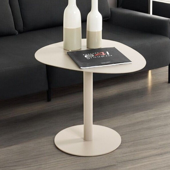 Evanston Triangle Metal End Table In Grey