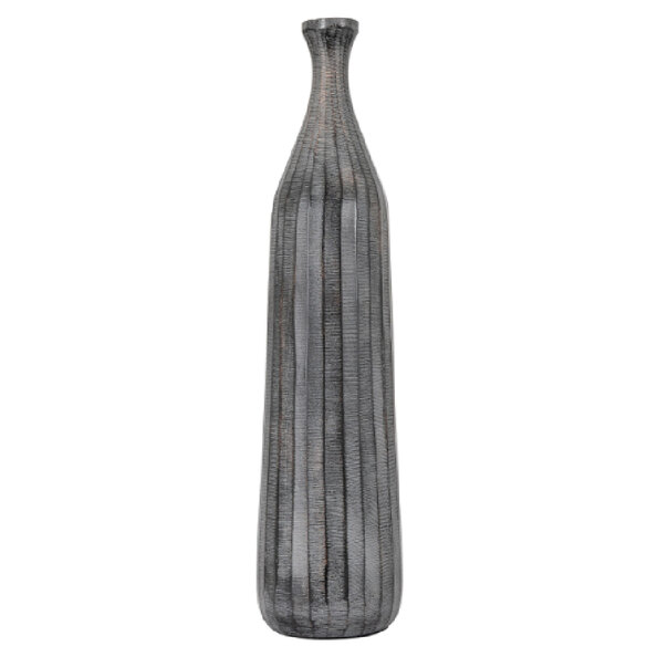 Exeter Large Aluminium Bottle Vase In Antique Grey