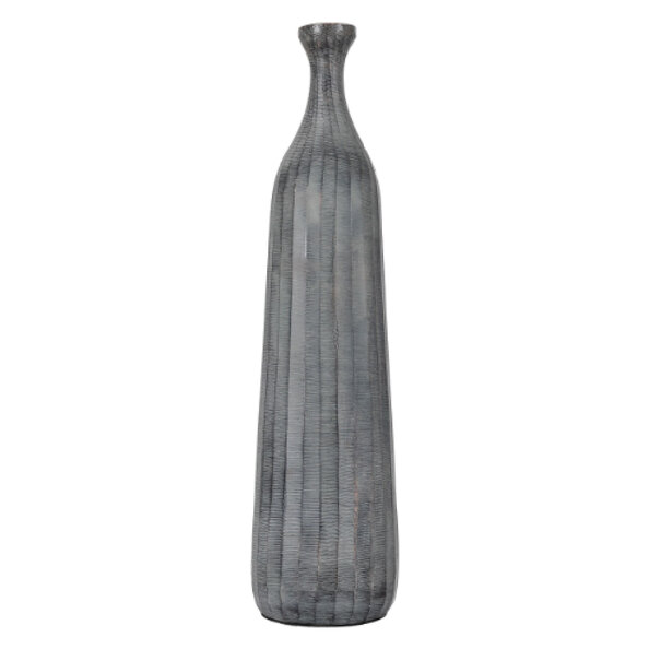 Exeter Small Aluminium Bottle Vase In Antique Grey