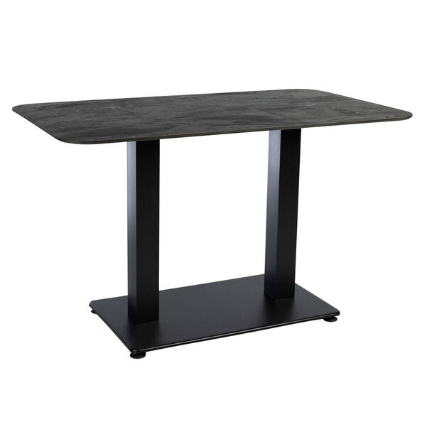 Extro 119cm Black Moon Top Dining Table with Akira Base