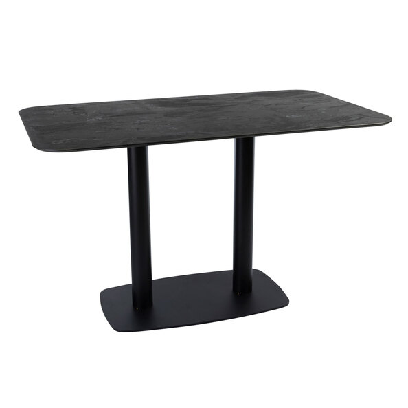 Extro 119cm Black Moon Top Dining Table with Bicton Base