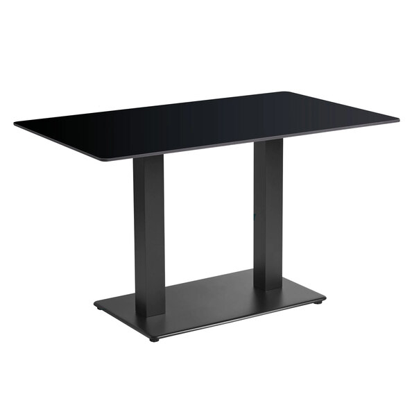 Extro 119cm Rectangular Black Wooden Top Dining Table with Akira Base