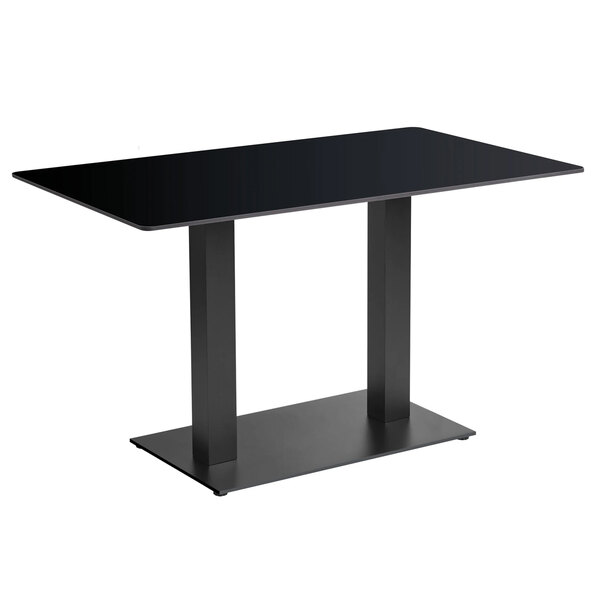 Extro 119cm Rectangular Black Wooden Top Dining Table with Bicton Sleek Base