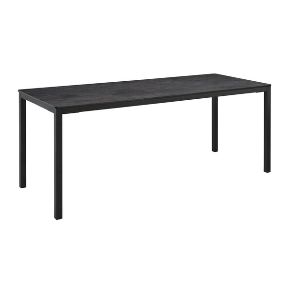 Extro 179cm Metallic Anthracite Top Dining Table with Black Base