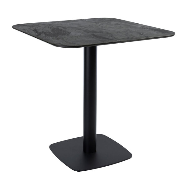 Extro 60cm Black Moon Top Dining Table with Bicton Base