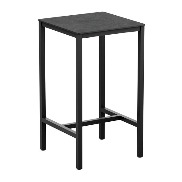 Extro 60cm Metallic Anthracite Top Bar Table with Black Base