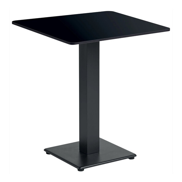 Extro 69cm Square Black Wooden Top Dining Table with Akira Base
