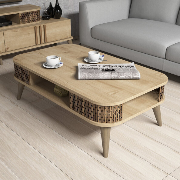 Eylul Wooden Coffee Table in Oak