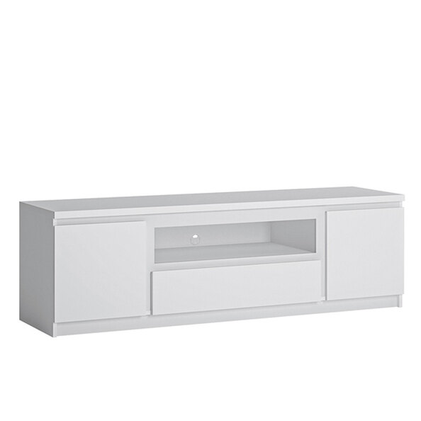 Fank Wooden Large 2 Doors 1 Drawer TV Stand In Alpine White