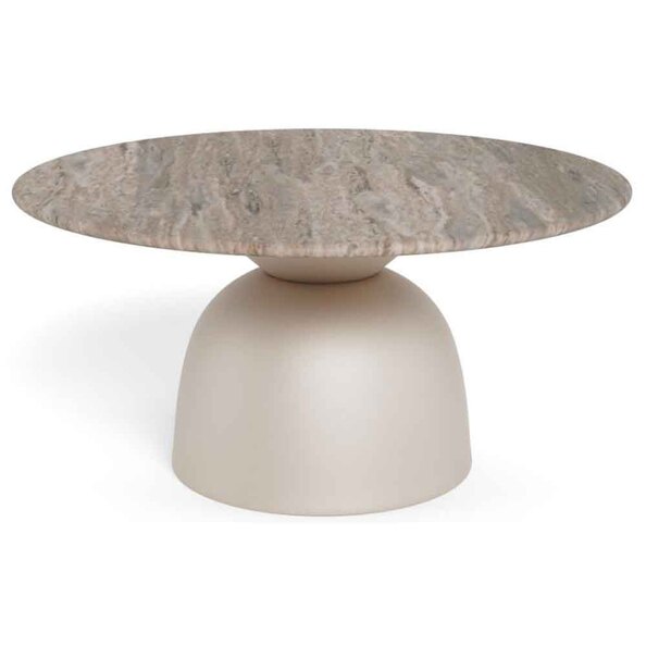 Farmville Marble Top Round Coffee Table With Steel Base in Grey Toronto