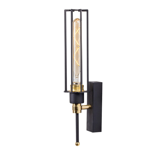 Fellini Metal Wall Light in Black and Gold