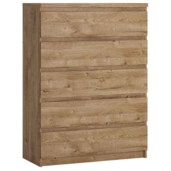 Felton Wooden Chest Of 5 Drawers In Ribbeck Oak