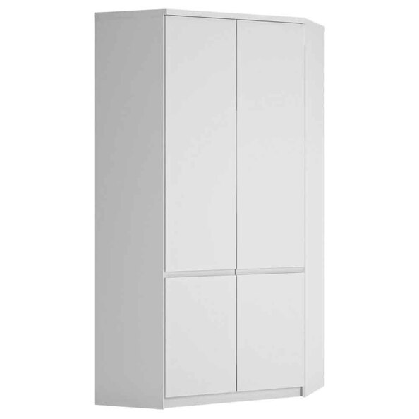 Felton Wooden Corner Wardrobe With 2 Doors In Alpine White