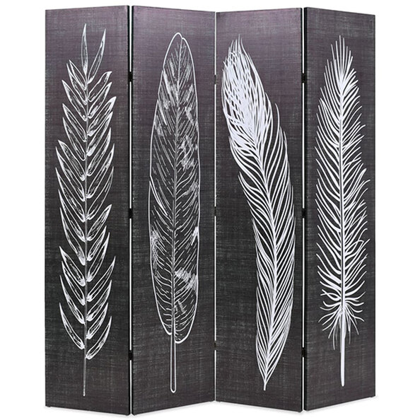 Femi Feathers 160cm x 170cm Room Divider In Black And White