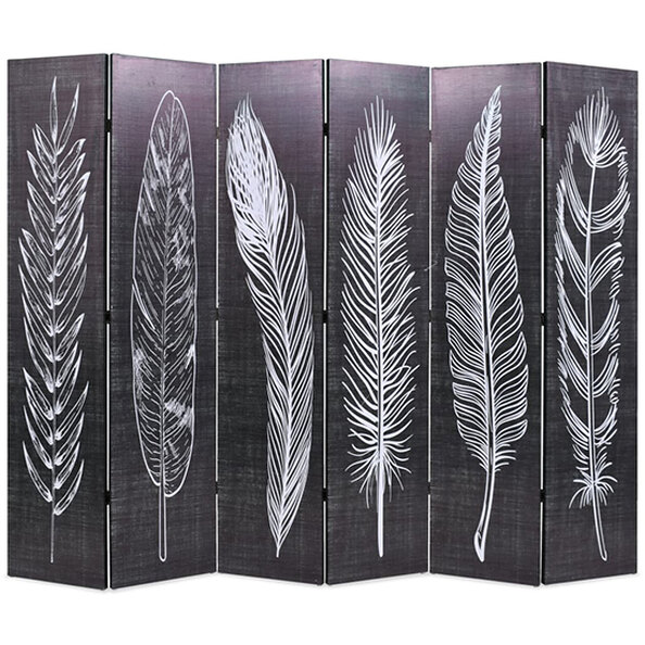 Femi Feathers 228cm x 170cm Room Divider In Black And White